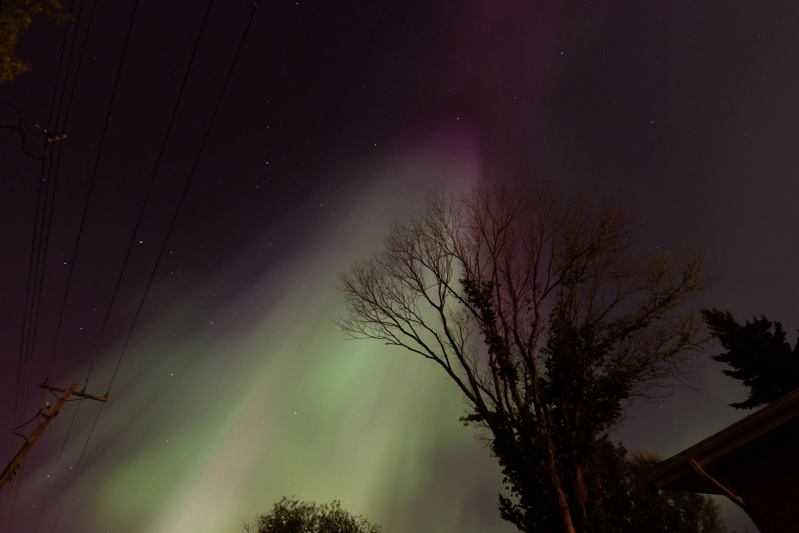 Aurora Borealis in Saskatoon Saskatchewan Canada.