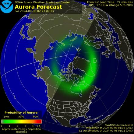 Ovation forecast model - Northern hemisphere