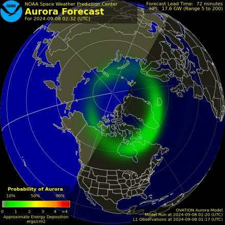 Ovation forecast model - Northern hemisphere