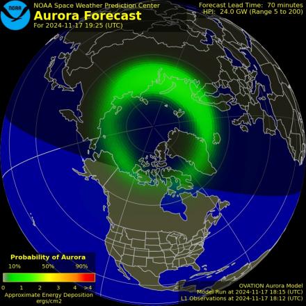 Ovation forecast model - Northern hemisphere