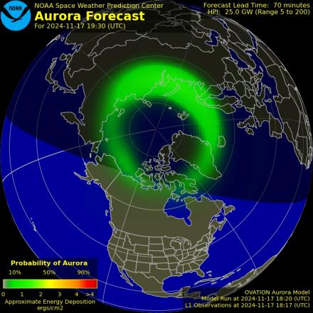 Ovation forecast model - Northern hemisphere