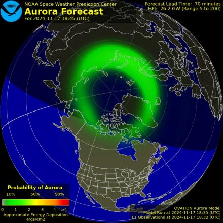 Ovation forecast model - Northern hemisphere