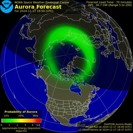 Ovation forecast model - Northern hemisphere