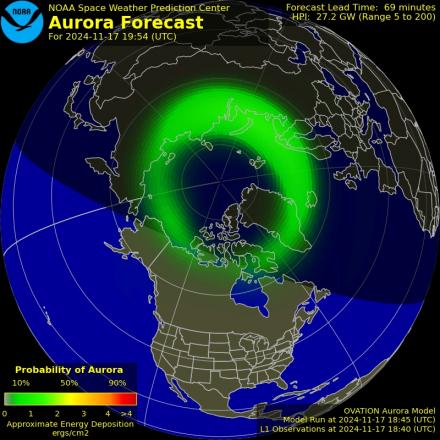 Ovation forecast model - Northern hemisphere