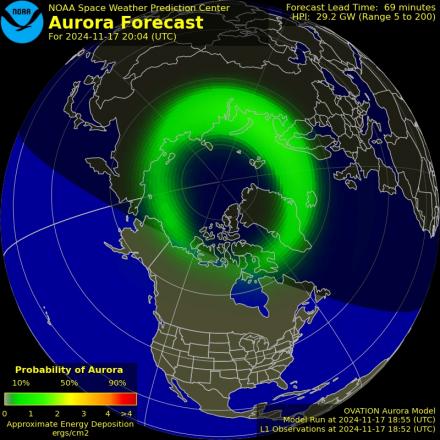 Ovation forecast model - Northern hemisphere