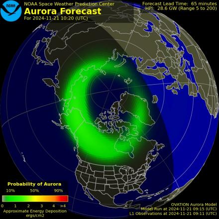 Ovation forecast model - Northern hemisphere