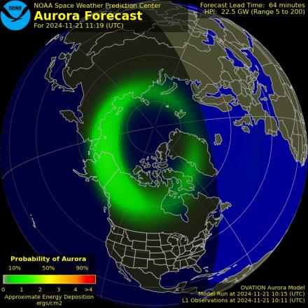 Ovation forecast model - Northern hemisphere