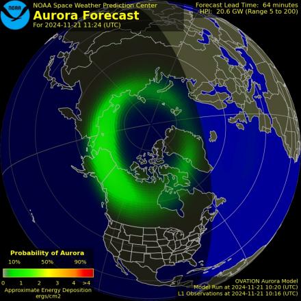 Ovation forecast model - Northern hemisphere