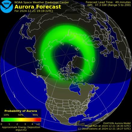 Ovation forecast model - Northern hemisphere