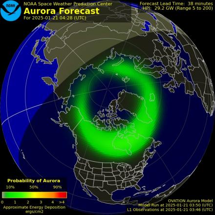 Ovation forecast model - Northern hemisphere