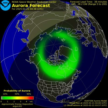 Ovation forecast model - Northern hemisphere