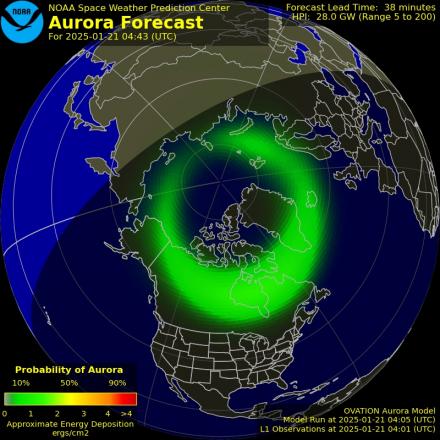 Ovation forecast model - Northern hemisphere