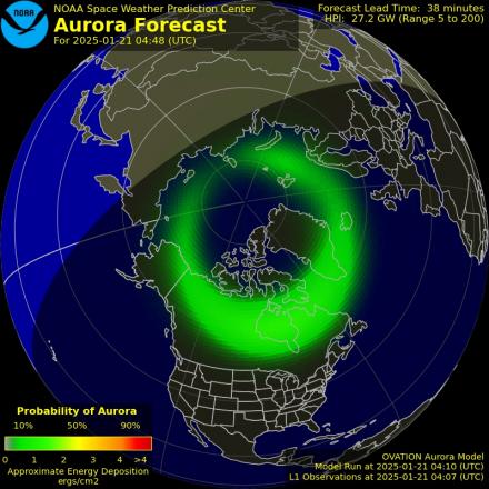 Ovation forecast model - Northern hemisphere