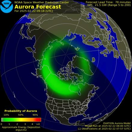 Ovation forecast model - Northern hemisphere