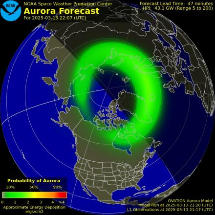 Ovation forecast model - Northern hemisphere