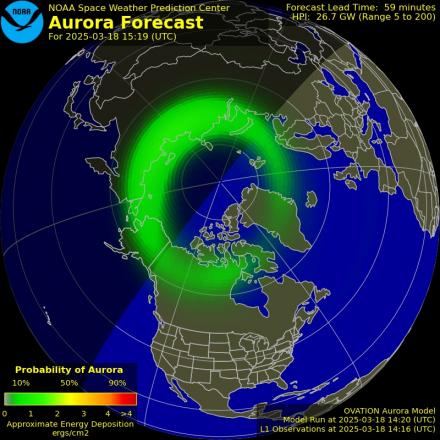 Ovation forecast model - Northern hemisphere