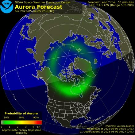 Ovation forecast model - Northern hemisphere