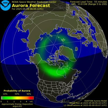 Ovation forecast model - Northern hemisphere