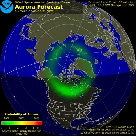 Ovation forecast model - Northern hemisphere