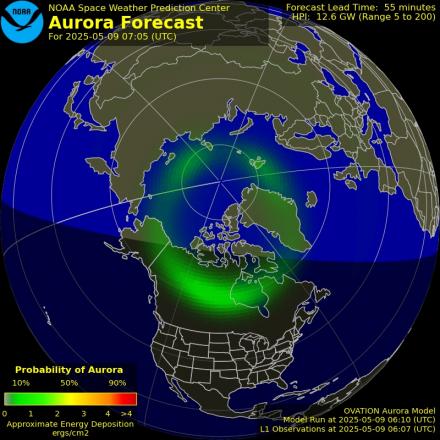 Ovation forecast model - Northern hemisphere