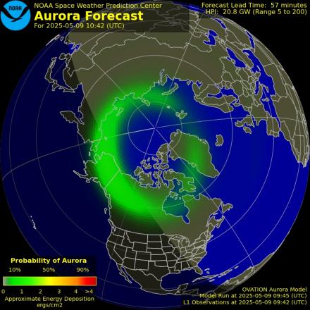 Ovation forecast model - Northern hemisphere