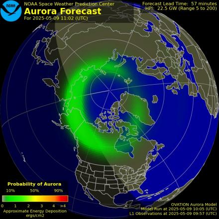 Ovation forecast model - Northern hemisphere