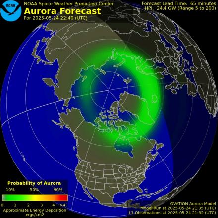 Ovation forecast model - Northern hemisphere