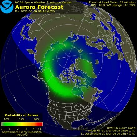 Ovation forecast model - Northern hemisphere