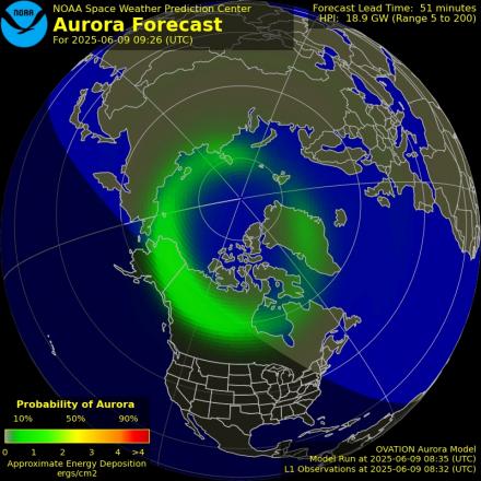 Ovation forecast model - Northern hemisphere