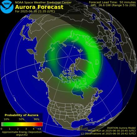 Ovation forecast model - Northern hemisphere