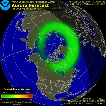 Ovation forecast model - Northern hemisphere