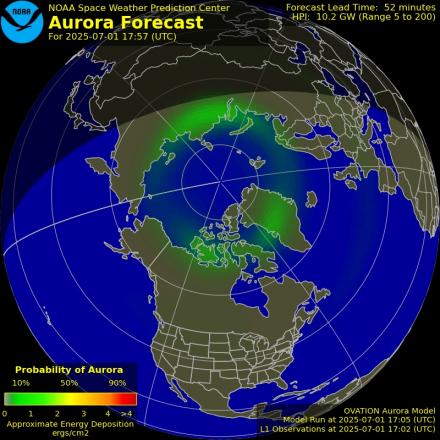 Ovation forecast model - Northern hemisphere