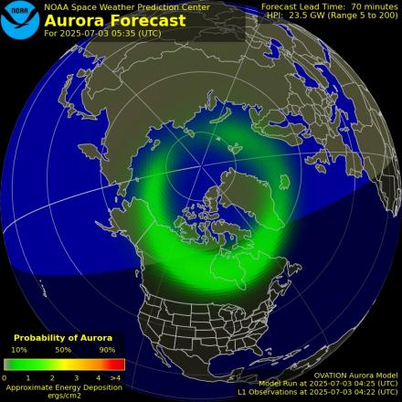 Ovation forecast model - Northern hemisphere