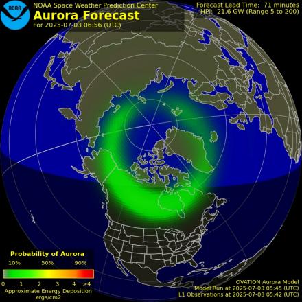 Ovation forecast model - Northern hemisphere