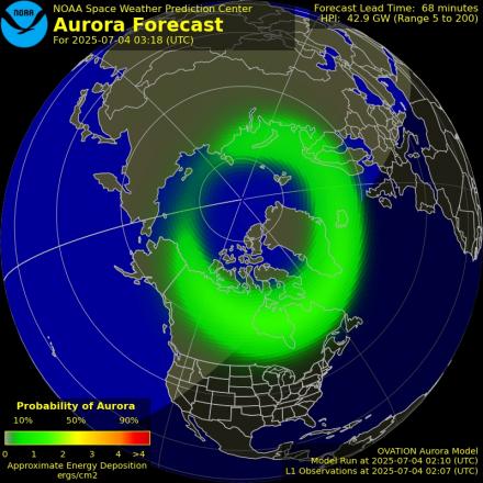 Ovation forecast model - Northern hemisphere