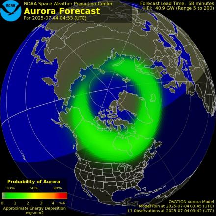 Ovation forecast model - Northern hemisphere