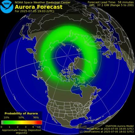 Ovation forecast model - Northern hemisphere