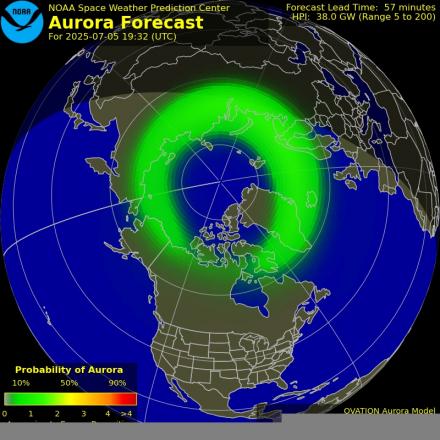 Ovation forecast model - Northern hemisphere