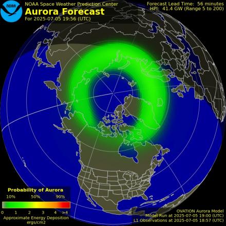 Ovation forecast model - Northern hemisphere