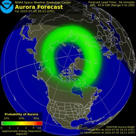 Ovation forecast model - Northern hemisphere