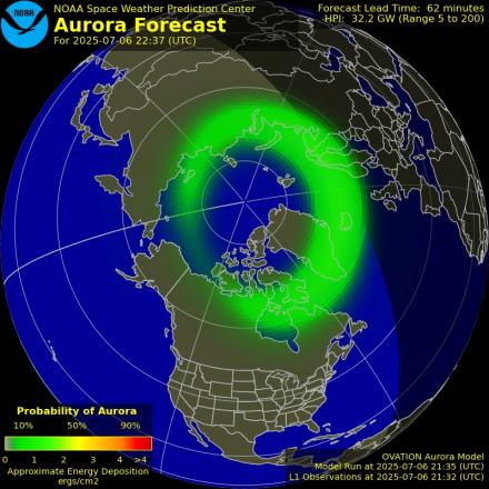 Ovation forecast model - Northern hemisphere