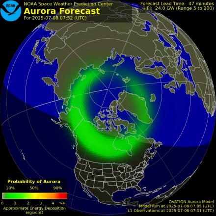 Ovation forecast model - Northern hemisphere