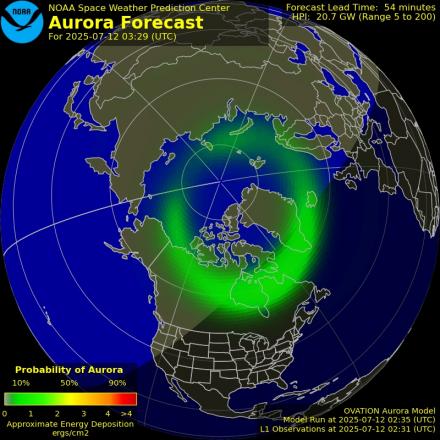 Ovation forecast model - Northern hemisphere