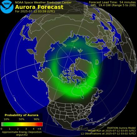 Ovation forecast model - Northern hemisphere