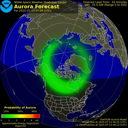 Ovation forecast model - Northern hemisphere