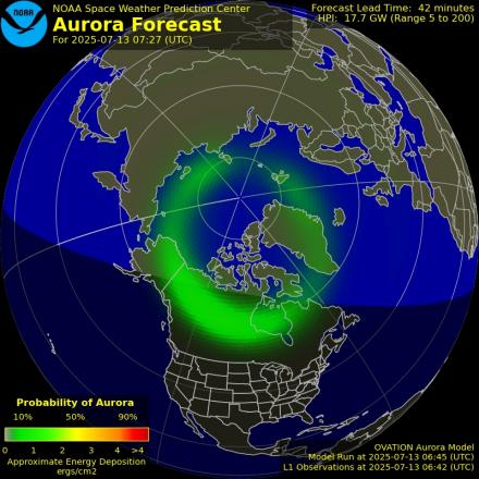 Ovation forecast model - Northern hemisphere