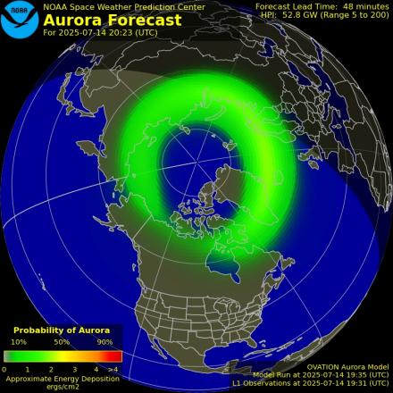 Ovation forecast model - Northern hemisphere