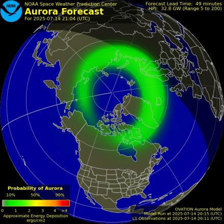 Ovation forecast model - Northern hemisphere