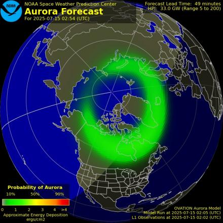 Ovation forecast model - Northern hemisphere