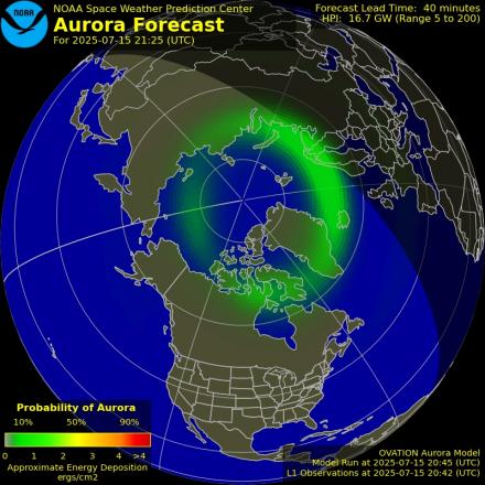 Ovation forecast model - Northern hemisphere